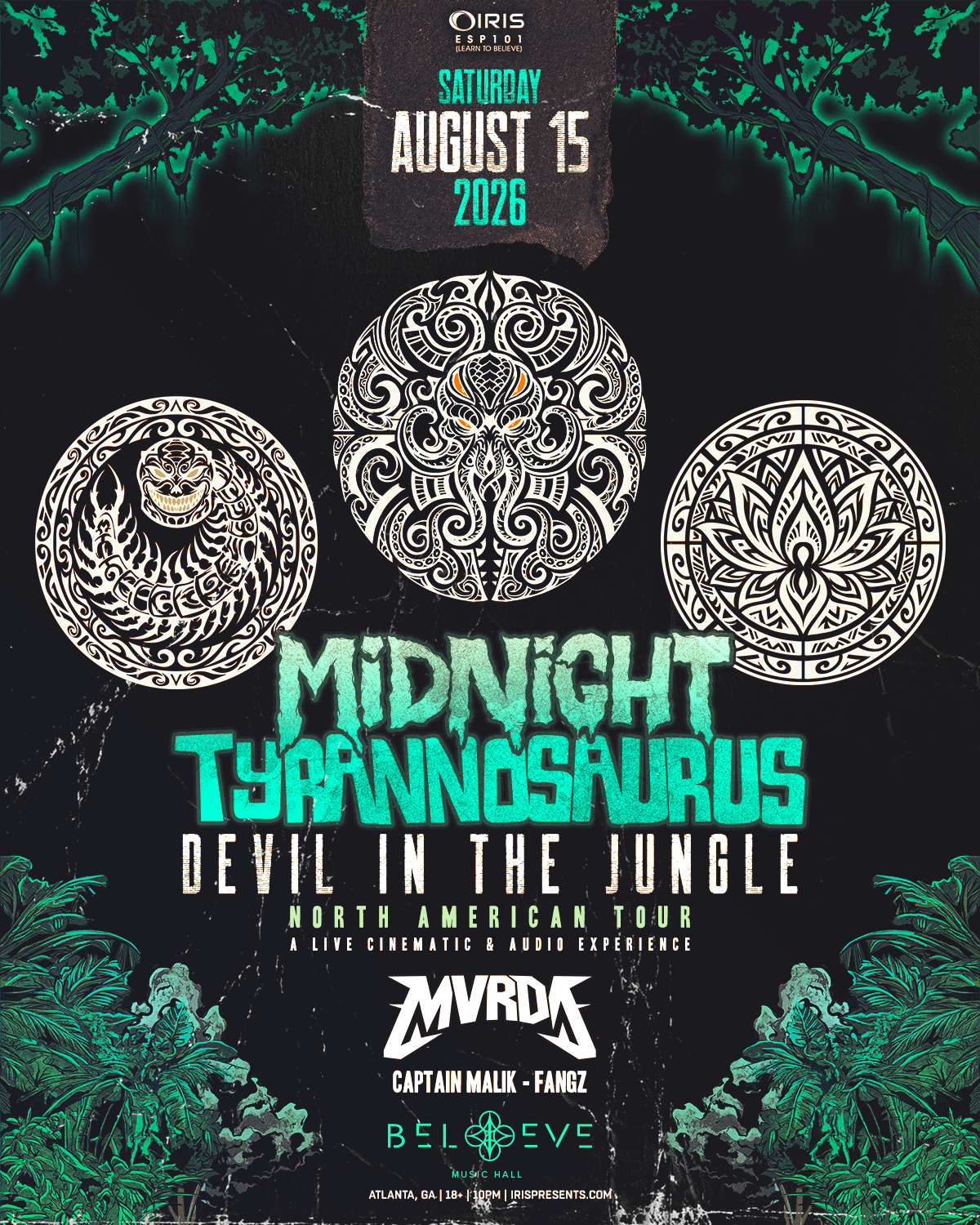 Midnight Tyrannosaurus at Believe Music Hall Saturday, Aug 15